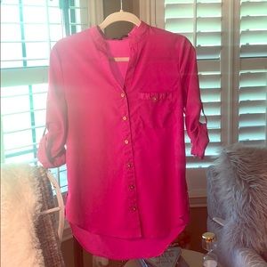Spense small 3/4 sleeve pink blouse